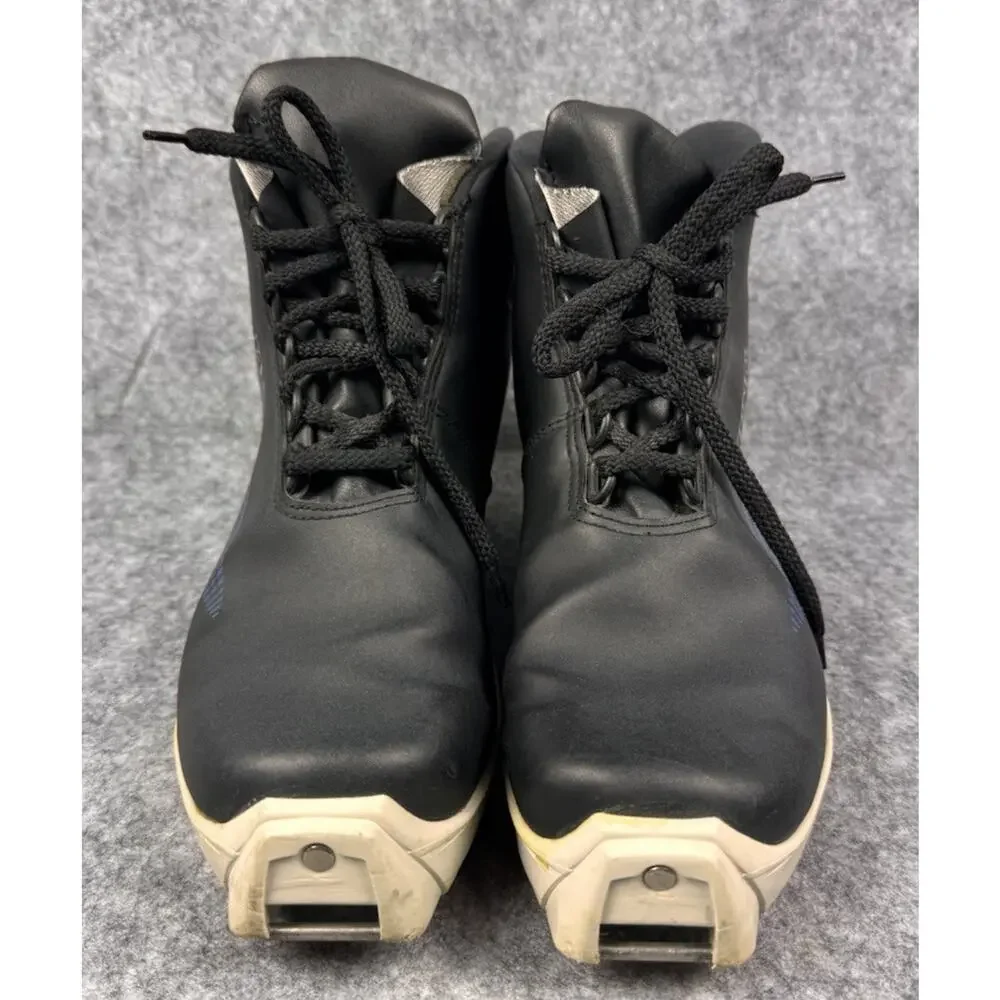 Vintage Meindl Cross Country Ski Boots Black Blue Lace Up Nordic Touring
